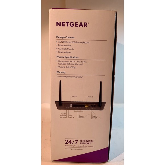 Netgear R6220 AC1200 Smart Wi-Fi 4-Port Router w/ Adapter - Picture 8 of 11